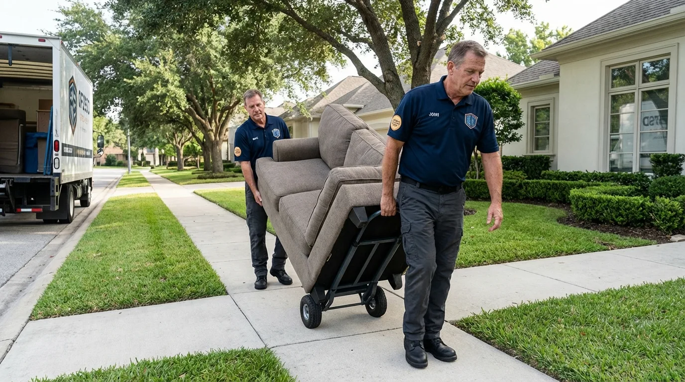 Local residential moving crew loading furniture in Kincaid, IL