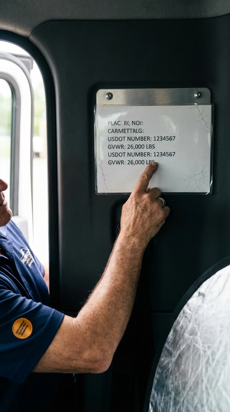USDOT licensing placard verification in Kincaid